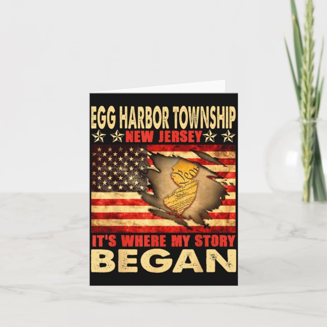 Egg Harbor Township New Jersey Usa Flag 4th Of Jul Card (Front)