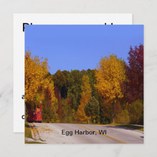 Egg Harbour, WI Fall Season with Trolley Car Invitation