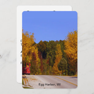 Egg Harbour, WI Fall Season with Trolley Car Invitation