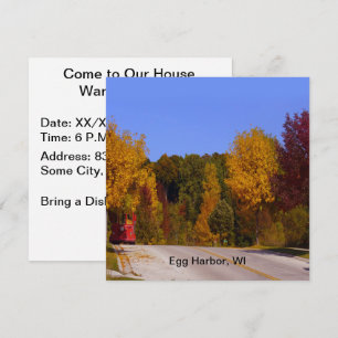 Egg Harbour, WI Fall Season with Trolley Car Invitation