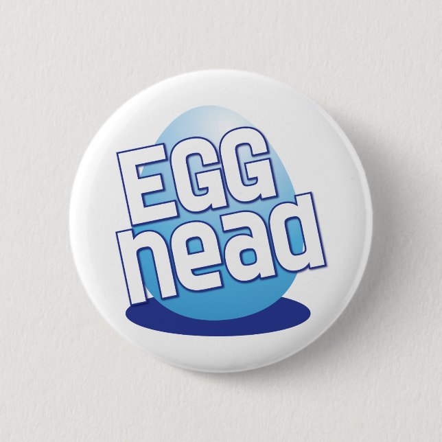 egg head easter bald funny 2 inch round button (Front)