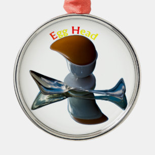 Egg Head Quirky Designs Metal Ornament
