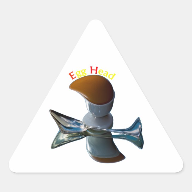 Egg Head Quirky Designs Triangle Sticker (Front)