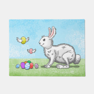 Egg Hunt Bunny Doormat