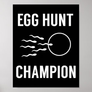 Egg Hunt Champion Funny Dad Easter Pregnancy Annou Poster