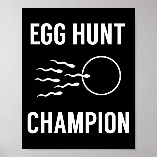 Egg Hunt Champion Funny Dad Easter Pregnancy Annou Poster (Front)