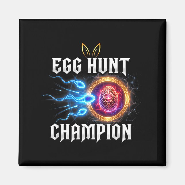 Egg hunt champion funny dad easter pregnancy magnet (Front)
