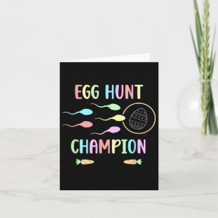 Egg Hunt Champion Men's Easter Pregnancy Announcem Card