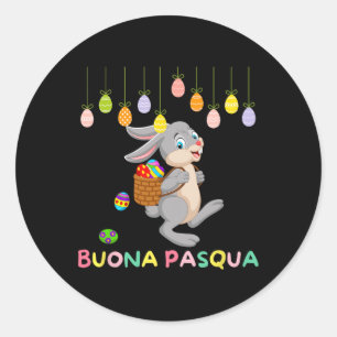 Egg Hunt Day Italian Happy Easter Italy Easter Buo Classic Round Sticker