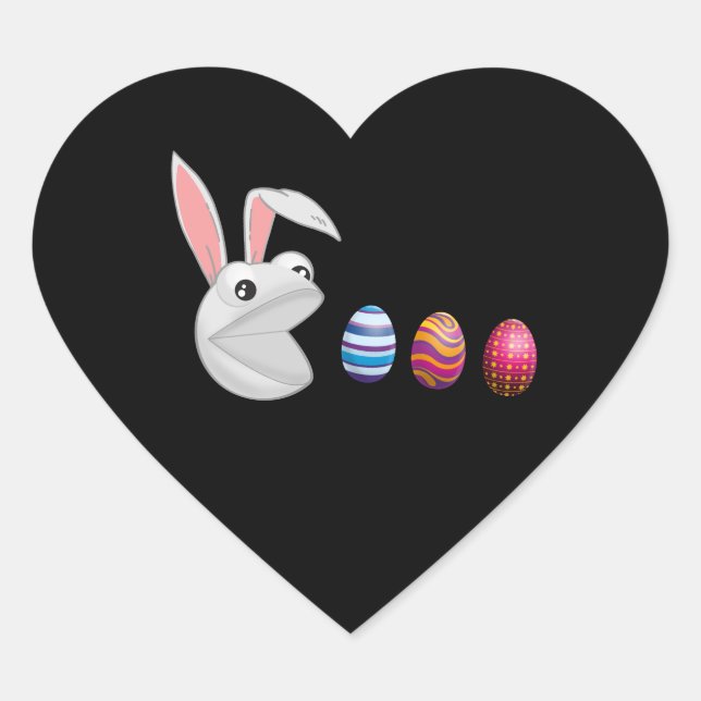 Egg Hunt Easter Bunny Heart Sticker (Front)