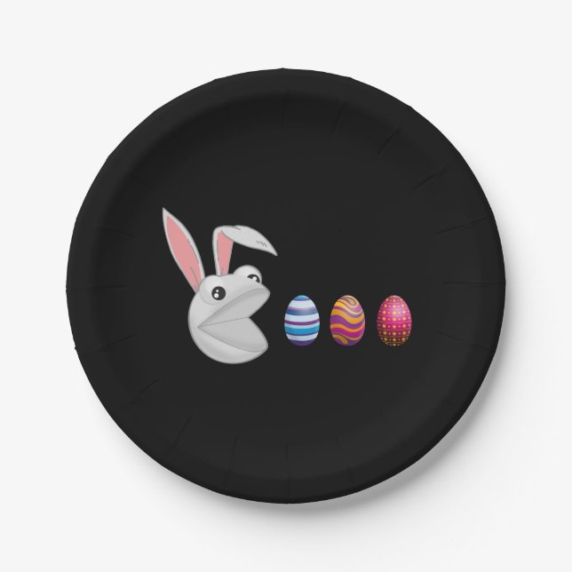 Egg Hunt Easter Bunny Paper Plate (Front)