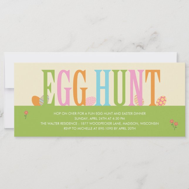 Egg Hunt Easter Party Invitation (Front)