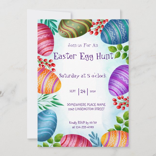 Egg Hunt Invitation – Fun & Festive Easter (Front)