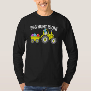 Egg Hunt Is On Digging Easter Day Tractor Gnome To T-Shirt