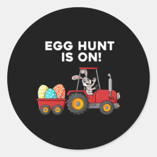 Egg Hunt Is On Easter Day Bunny Boys Girls Kids  Classic Round Sticker