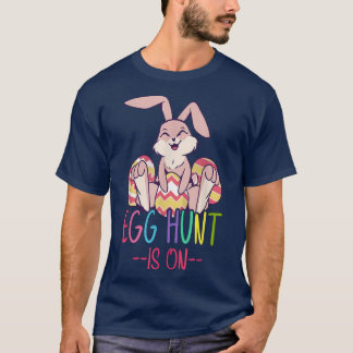 Egg Hunt Is On Happy Easter Bunny Easter Egg Boys  T-Shirt
