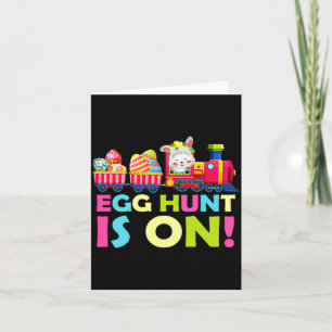 Egg Hunt Is On Tractor Easter Bunny Eggs Boys Kids Card
