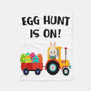 Egg Hunt Is On Tractor Easter Eggs Cute Boys Kids  Fleece Blanket