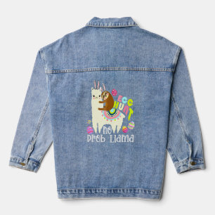 Egg Hunt No Prob Llama Bunny Sloth Riding Llama Ea Denim Jacket