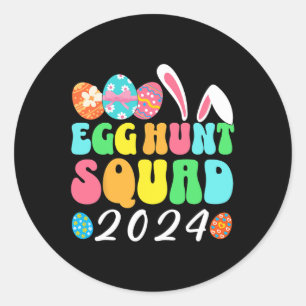 Egg Hunt Squad 2024 Easter Egg Hunting Crew Matchi Classic Round Sticker