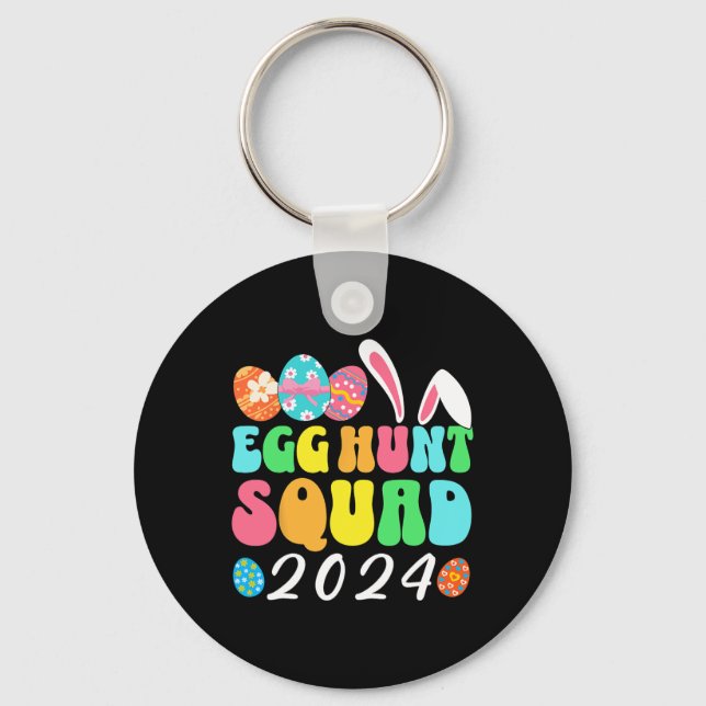 Egg Hunt Squad 2024 Easter Egg Hunting Crew Matchi Keychain (Front)