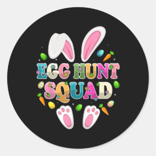 Egg Hunt Squad Bunny Happy Easter Day Classic Round Sticker