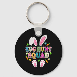 Egg Hunt Squad Bunny Happy Easter Day Keychain