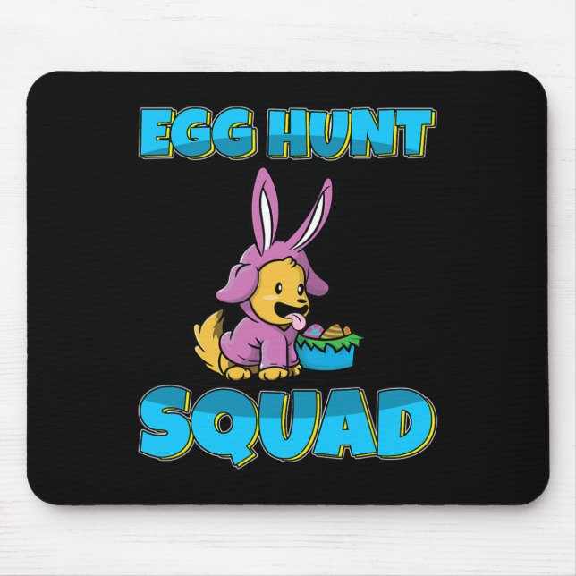 Egg Hunt Squad Cute Dog Puppy Easter Eggs Hunting  Mouse Pad (Front)