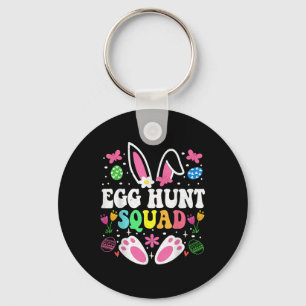 Egg Hunt Squad Egg Hunt Crew Family Happy Easter B Keychain