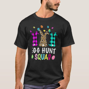 Egg Hunt Squad Leopard Easter Bunny Rabbit Womens  T-Shirt