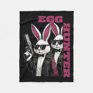 Egg Hunt Supervisor Egg Hunting Party Mom Dad Guns Fleece Blanket