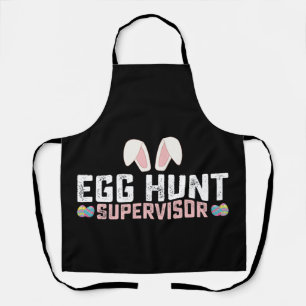 Egg Hunt Supervisor Funny Easter Bunny Rabbit Apron