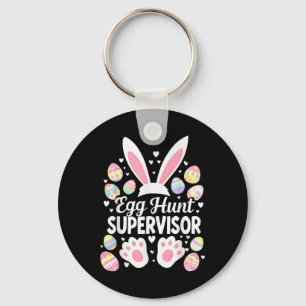 Egg Hunt Supervisor Funny Easter Day Egg Hunt Squa Keychain