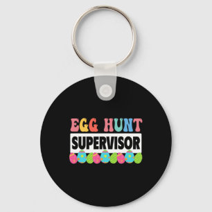 Egg Hunt Supervisor Outfit Cute Easter  Keychain