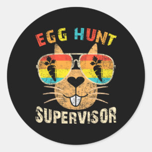 Egg Hunt Supervisor Retro Egg Hunting Party Mom Da Classic Round Sticker