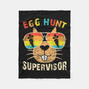 Egg Hunt Supervisor Retro Egg Hunting Party Mom Da Fleece Blanket