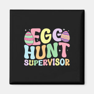 Egg Hunt Supervisor Retro Egg Hunting Party Mom Da Magnet