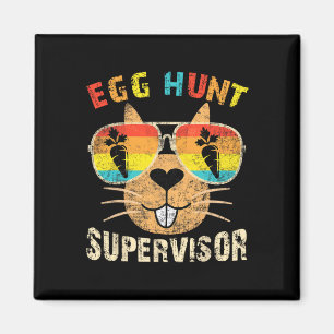 Egg Hunt Supervisor Retro Egg Hunting Party Mom Da Magnet