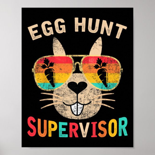 Egg Hunt Supervisor Retro Egg Hunting Party Mom Da Poster (Front)