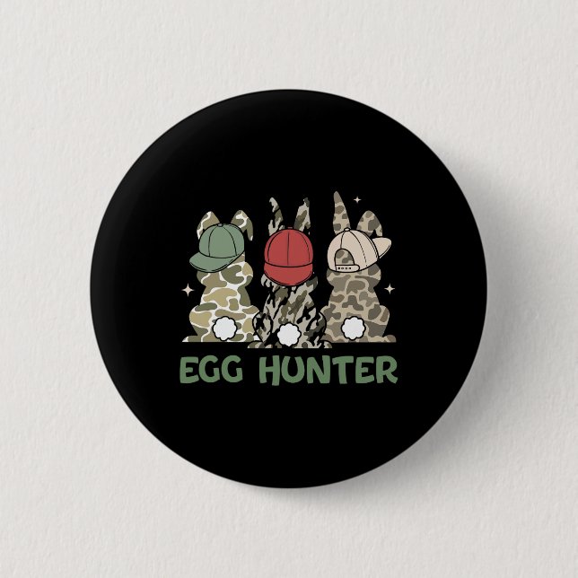 Egg Hunter Bunny Rabbit Hunting Easter Day Toddler 2 Inch Round Button (Front)