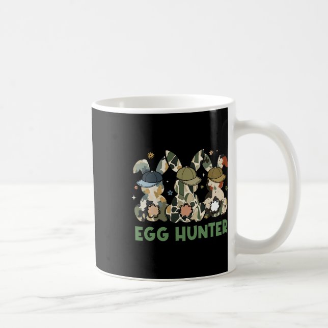 Egg Hunter Bunny With Byckward Cap Hunting Easter  Coffee Mug (Right)
