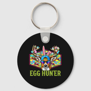 Egg Hunter Camo Deer Buck Easter Hunting Boys Keychain