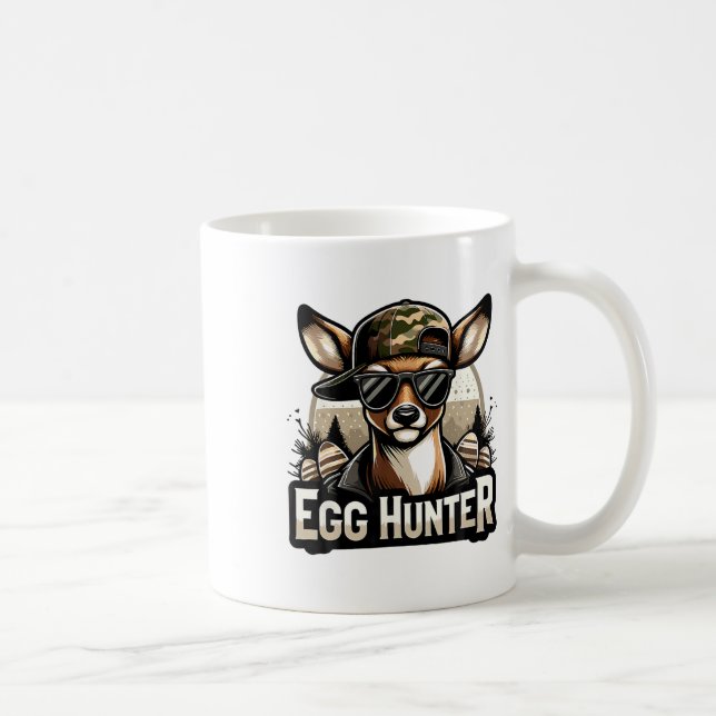 Egg Hunter Deer Buck Backward Cap Deer Hunting Eas Coffee Mug (Right)