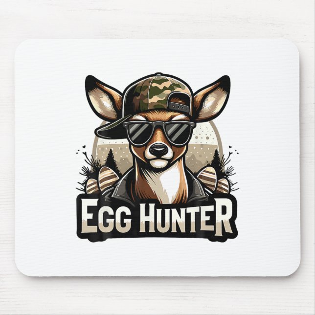 Egg Hunter Deer Buck Backward Cap Deer Hunting Eas Mouse Pad (Front)