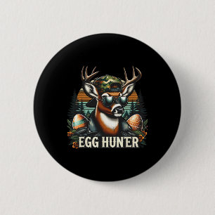 Egg Hunter Deer Buck Byckward Cap Deer Hunting Eas 2 Inch Round Button