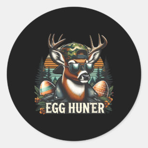 Egg Hunter Deer Buck Byckward Cap Deer Hunting Eas Classic Round Sticker