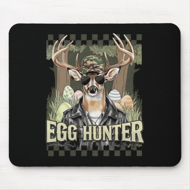Egg Hunter Deer Buck Byckward Cap Deer Hunting Eas Mouse Pad (Front)