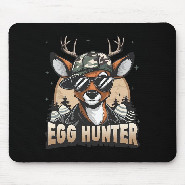Egg Hunter Deer Buck Byckward Cap Deer Hunting Eas Mouse Pad (Front)
