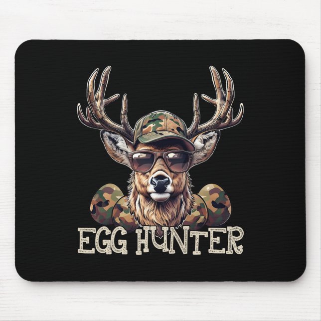 Egg Hunter Deer Buck Camo Cap Deer Hunting Easter  Mouse Pad (Front)