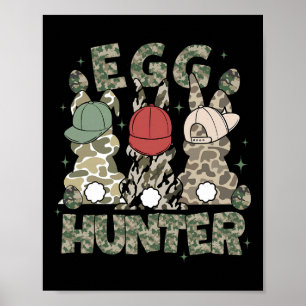 Egg Hunter Deer Buck Camo Cap Deer Hunting Easter  Poster